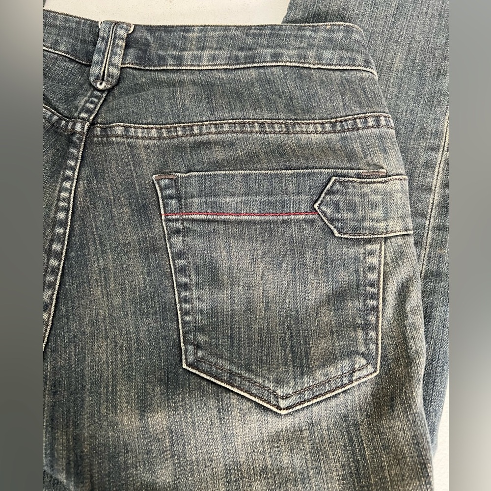 Wrap London Funky Denim Jeans with Light Tan at Top, Size 6 - Picture 14 of 16
